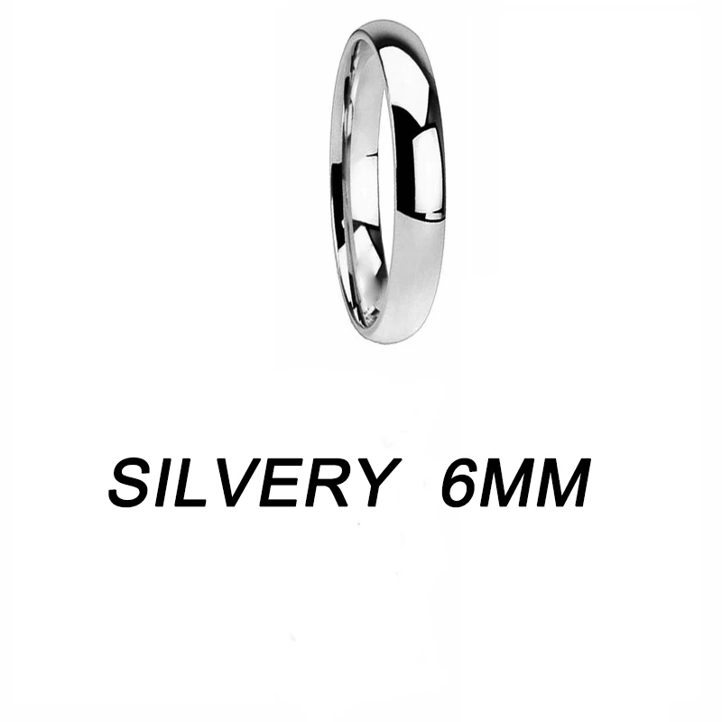 Silvery6mm Простое розовое золото кольца для Для мужчин Для женщин пластина с серебряное кольцо нержавеющие стальные кольца ювелирные изделия обручальное кольцо пара аксессуары кольца - Цвет основного камня: Silvery6mm