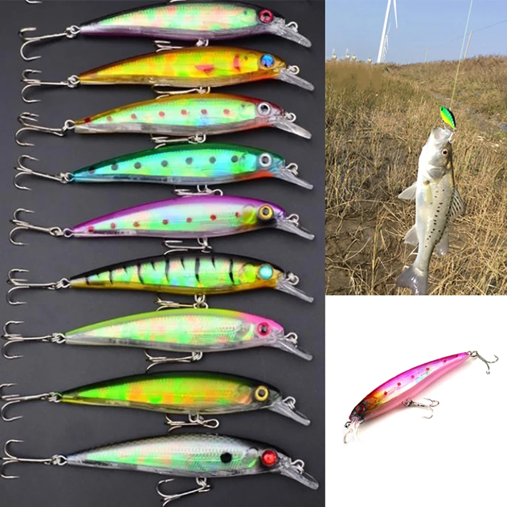 

NEW 11cm/13.4g Minnow Fishing Lure Bass Hard 6# Hook Tackle Plastic Bionic Bait