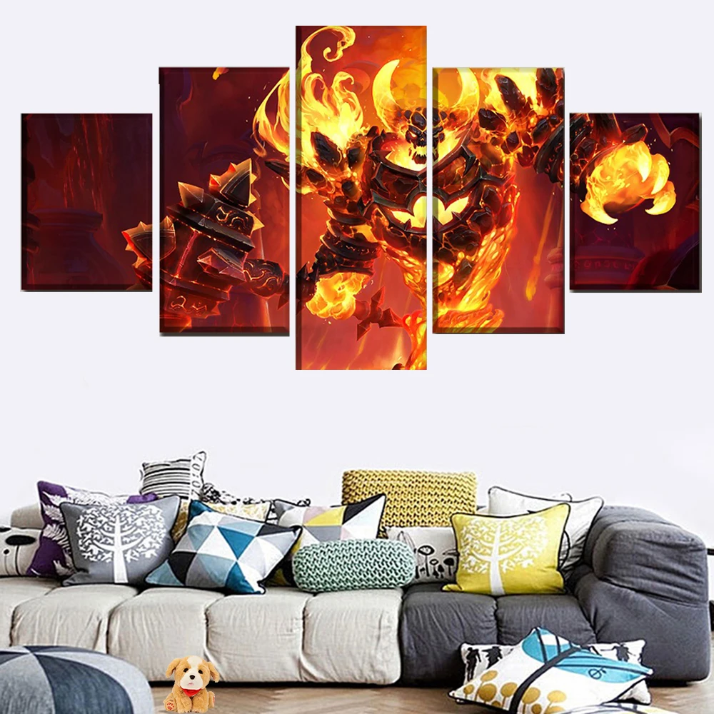 Настенная картина из 5 предметов с HD печатью Постер шторм герой игра Рагнарос