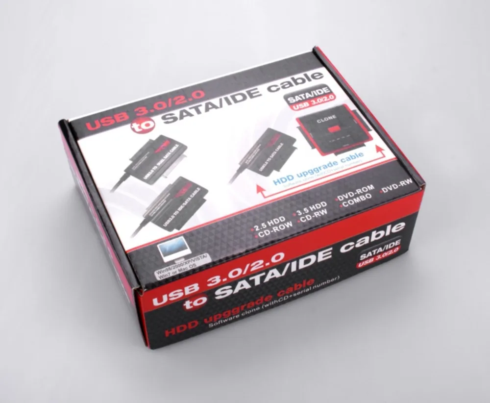 Free shipping!wholesale USB 3.0 to SATA/IDE HDD adapter DVD-ROM CD-ROM CD-RM COMBO DVD-RW |
