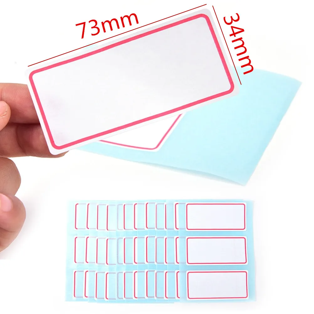 

12 Sheets 34*73mm Blank Stickers Self Adhesive Label Blank Note Label Bar Sticky White Writable Name Stickers