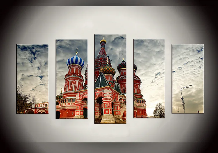 

5 Pieces Picture Painting Wall Art Room Decor Print Poster elegant palace Wall Pictures for sitting Room Canvas Painting Framed
