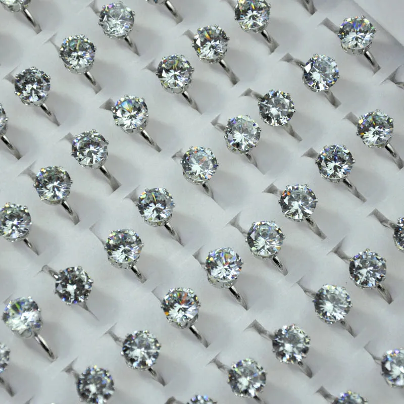50 шт. 1.75ct AAA циркон обручальные кольца для женщин Свадебные много женских