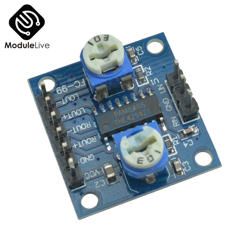 PAM8406 плата цифрового усилителя с потенциометром громкости 5Wx2 стерео M70 Diy модуль