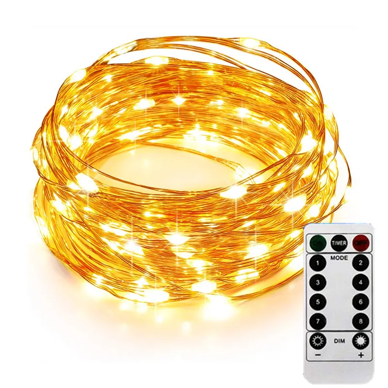 10 м 100LED светильник сказочный на батарейках водонепроницаемый elf с дистанционным