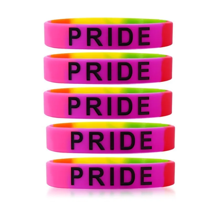5 шт./компл. силиконовые браслеты ЛГБТ Pride для мужчин и женщин аксессуары
