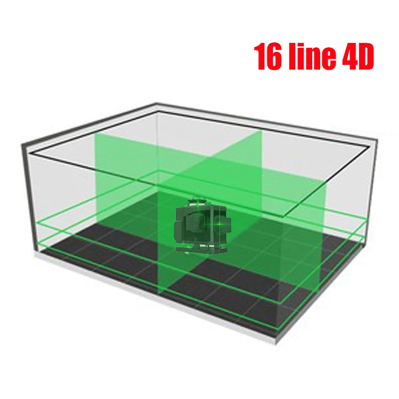 XEAST 16 line 4D laser level 360 Vertical And Horizontal Laser Level Self-leveling Cross Line 4D Green Laser Level with outdoor