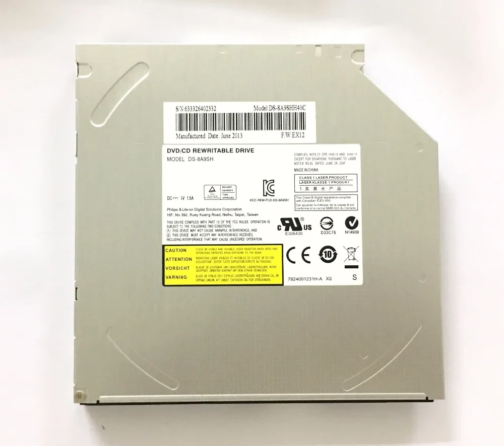 Оптический привод для ноутбука Lite on DS 8A9SH 12 7 мм SATA DVD Super Multix 8X RW DL RAM горелка 24X чехол