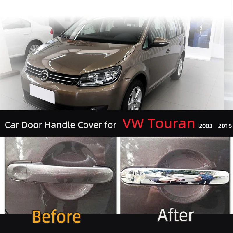 

KARCNG 7pcs/set Car door handle cover stainless steel Chrome decorative sticker for Volkswagen VW Touran 2003 - 2015
