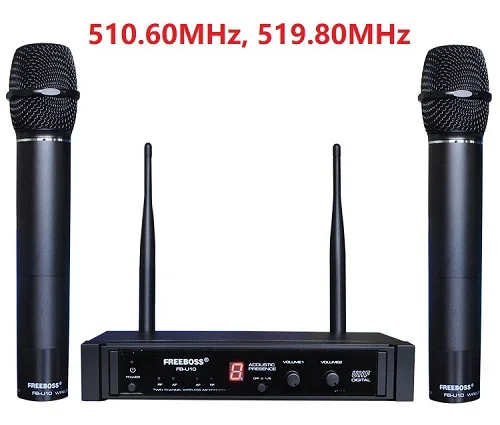 Black2 Color FB-U10 двухсторонний цифровой UHF беспроводной микрофон с 2 металлическими ручками - Цвет: Black2 Color