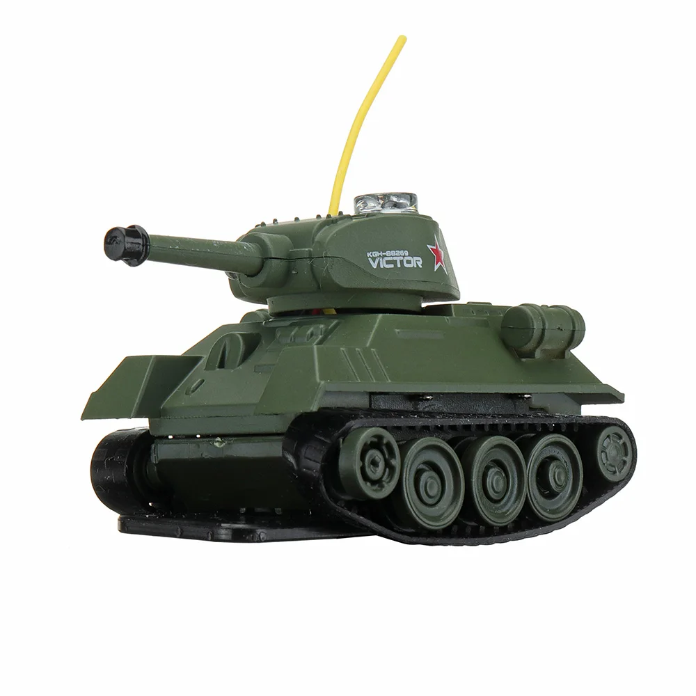 Happy Cow 777-215 4CH 68*41*40 мм Мини милый Радиоуправляемый автомобиль армейский боевой танк на ИК-управлении с светильник игрушка подарок на день рождения для детей - Цвет: Зеленый