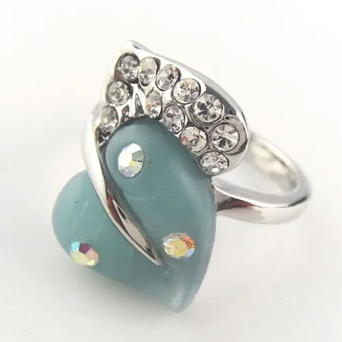 Женское Обручальное кольцо с кристаллами в форме листа обручальное сердца