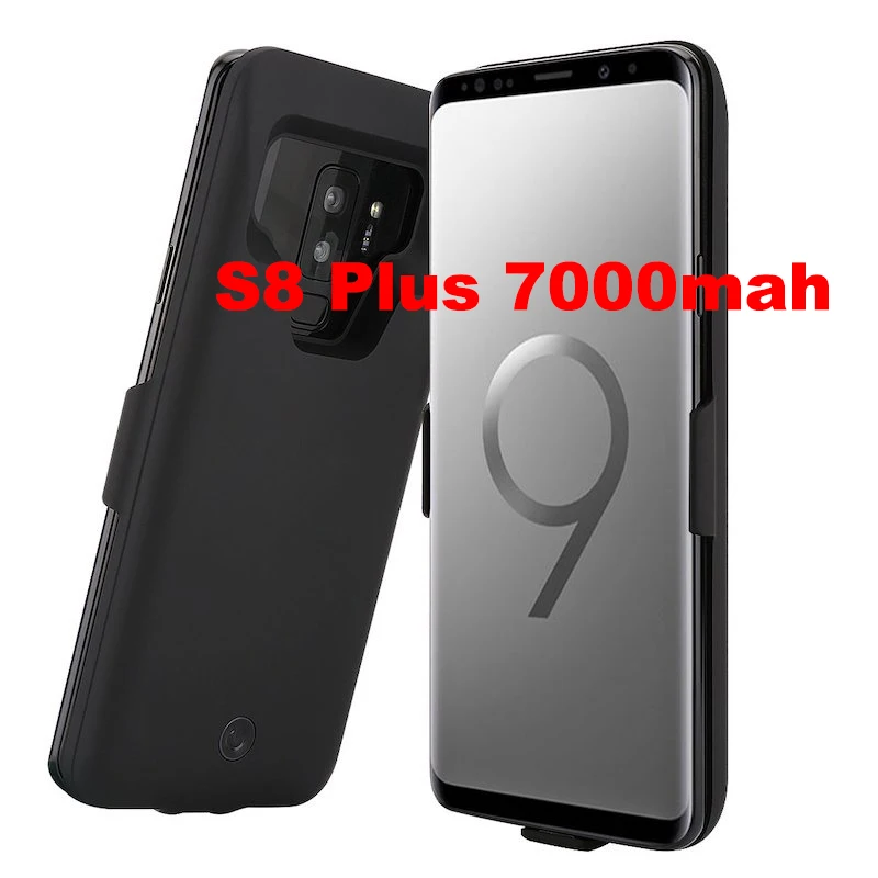 Black S8plus 7000mAh Для samsung Galaxy S9 S8 A8 Plus 7000 мАч Внешний аккумулятор зарядное устройство ультра-тонкий портативный внешний резервный чехол - Цвет: Black S8plus 7000mAh