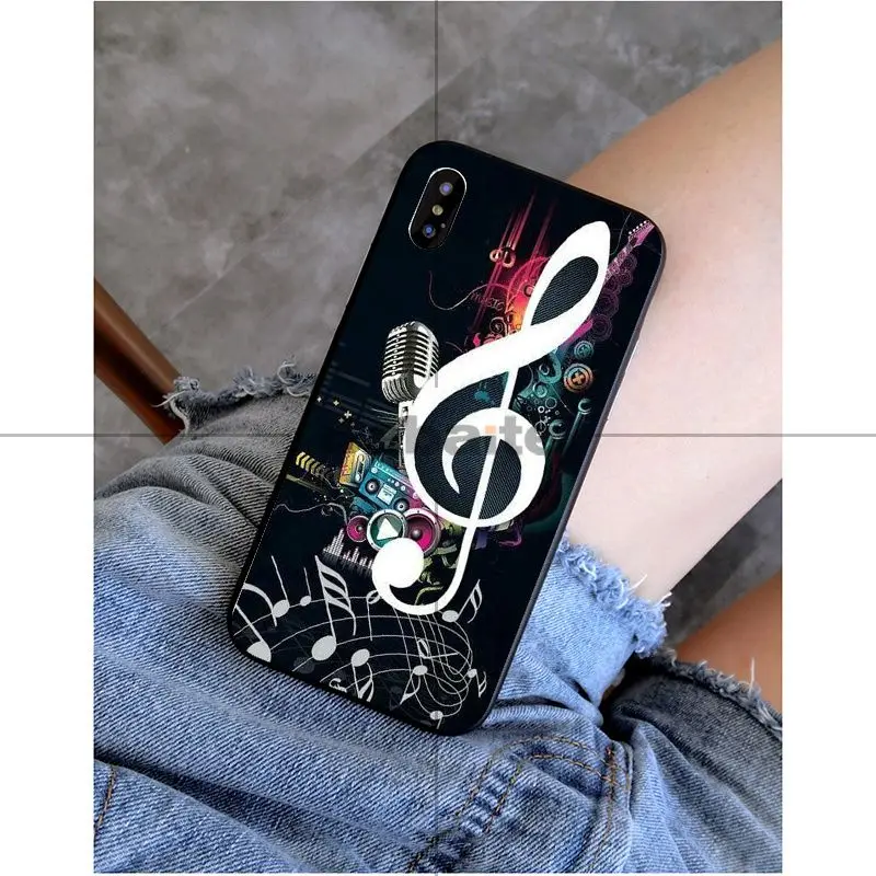 Babaite Музыка в мире ТПУ черный чехол для телефона чехол для iPhone X XS MAX 6 6s 7 7 plus 8 8 Plus 5 5S SE XR - Цвет: A8