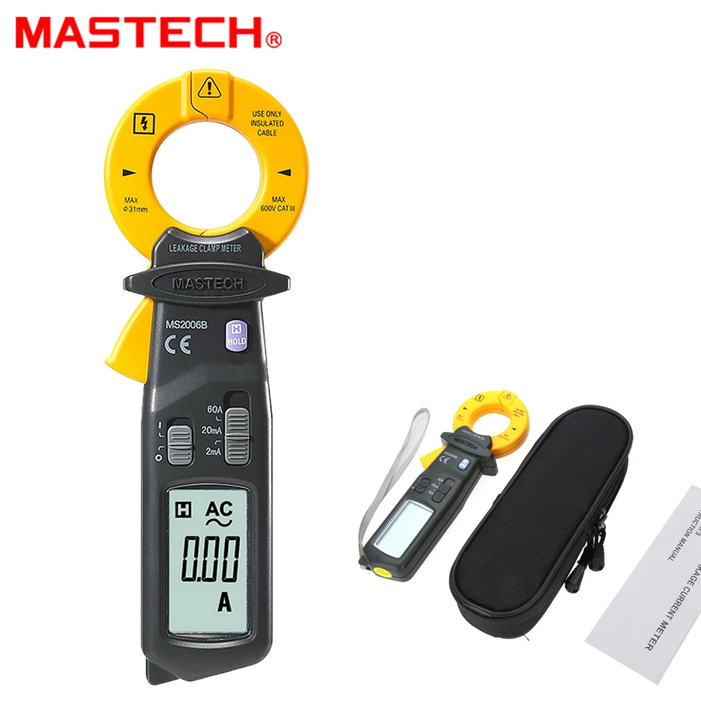 

MASTECH MS2006B High Sensitivity AC Leakage Clamp Meter AC Current Detector , 0.01mA to 60A , 1uA Resolution