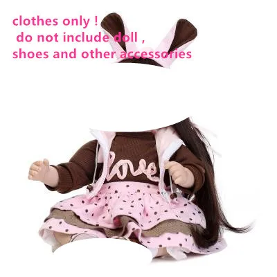 without doll etc. Комплекты одежды для 55 см 22 ''силиконовые reborn baby dolls Одежда для девочек виниловые Младенцы самодельные аксессуары для кукол платье детский день - Цвет: without doll etc.