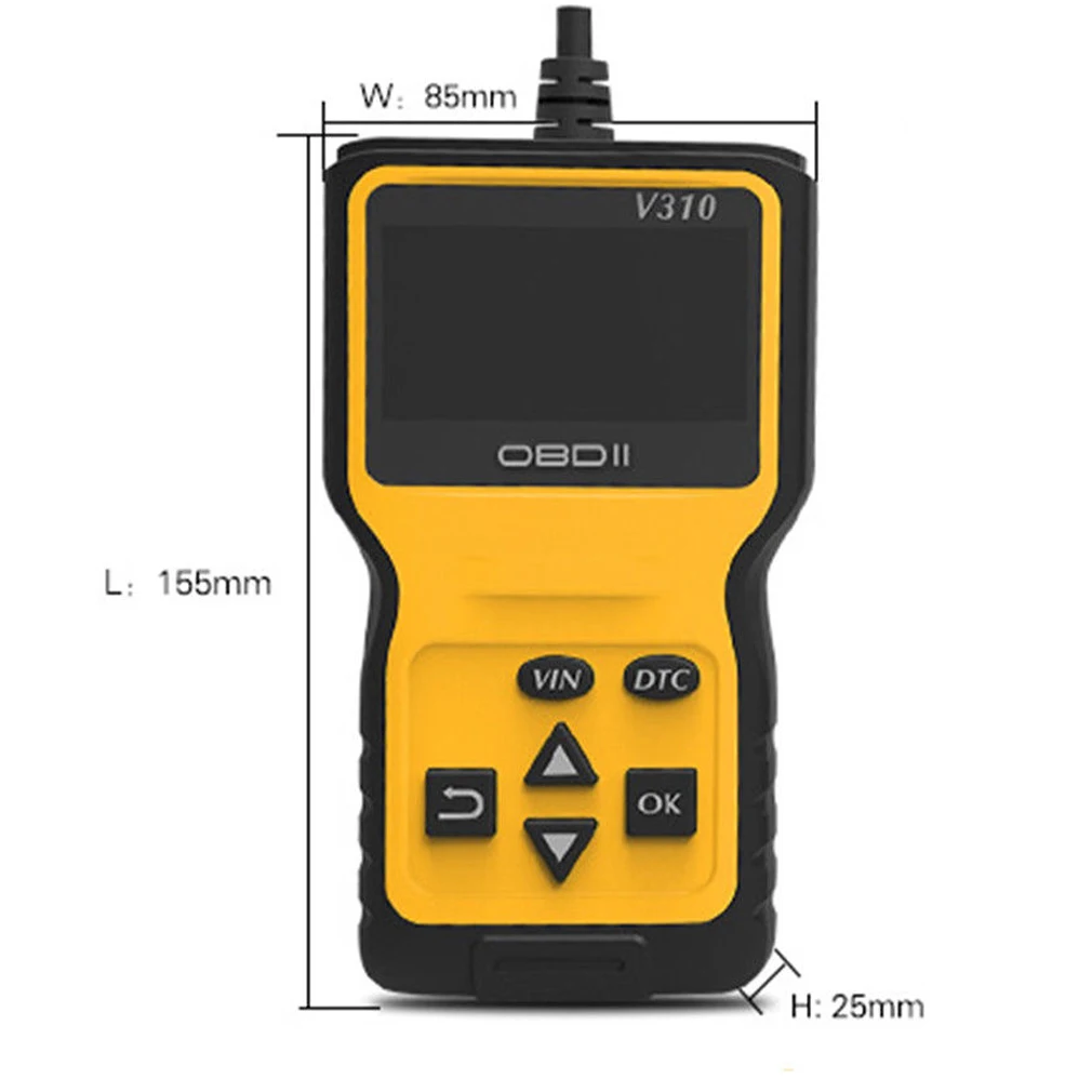V310 автомобильный считыватель кодов Авто AD310 OBD2 сканер V1.1 16pin мужской двигатель охлаждающей жидкости Temp Автомобильный датчик скорости OBDII диагностический инструмент