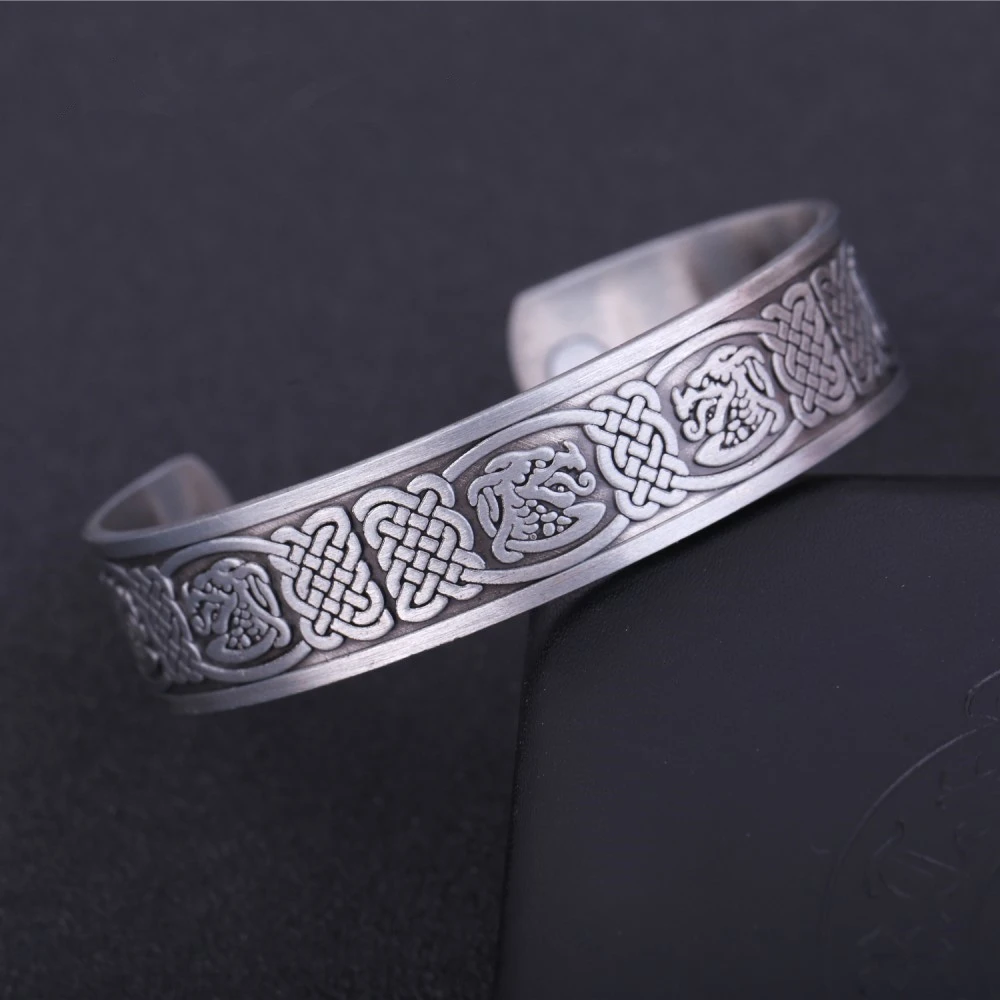 Fishhook стильный мужской оловянный Магнитный Браслет манжета для лечения артрита и