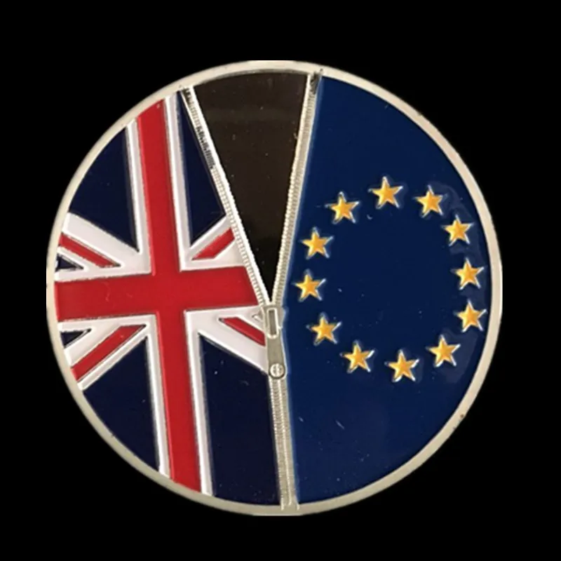 5 шт. 2016 Brexit значок Англия выйти из Европейского 24K покрыто настоящим золотом