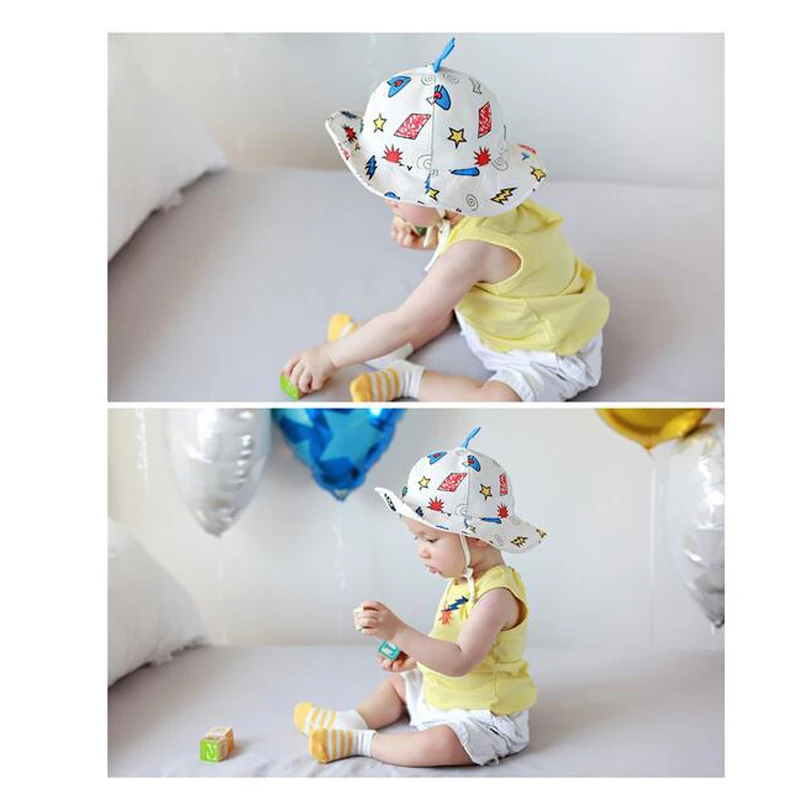 New Arrival Baby Sun Hat Cap Child Photography Prop Spring Summer Outdoor Wide Brim Kids Girl Boy Beach Bucket | Детская одежда и