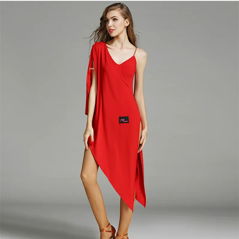 Красное латинское бальное платье для современного танца Костюм самба румба