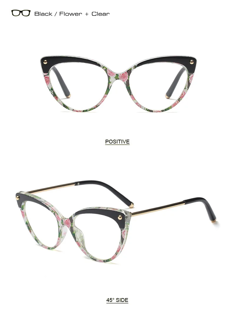 SHAUNA TR90 Temple Tip Retro Women Cat Eye Glasses Frame Fashion Mix Colors Eyeglasses Frame