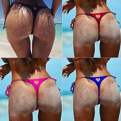 Sexy Women bandage high waist thong shorts Brazilian Side tie Cheeky Bottoms Thong V Swimwear Swimsuit beachwear swimming | Спорт и