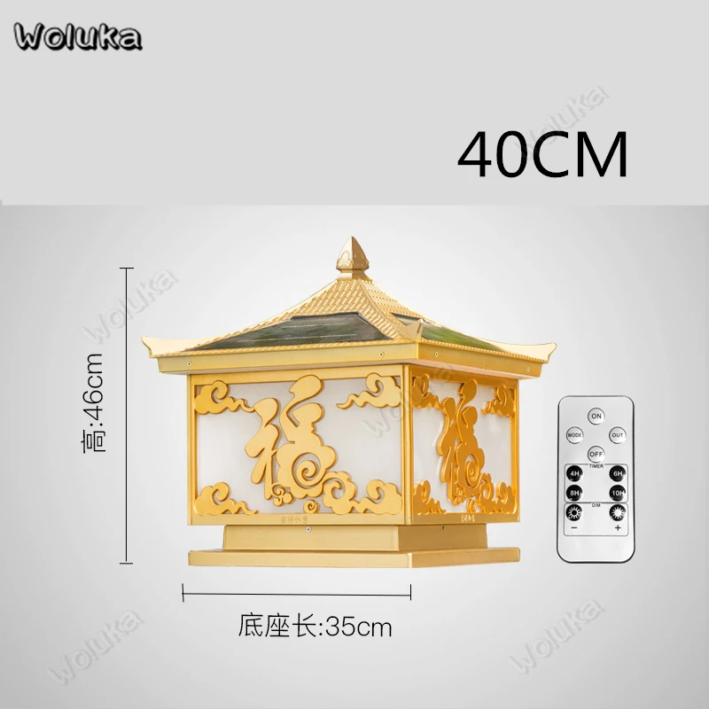 Традиционный Золотой наружный садовый настенный столб освещение Солнечный свет