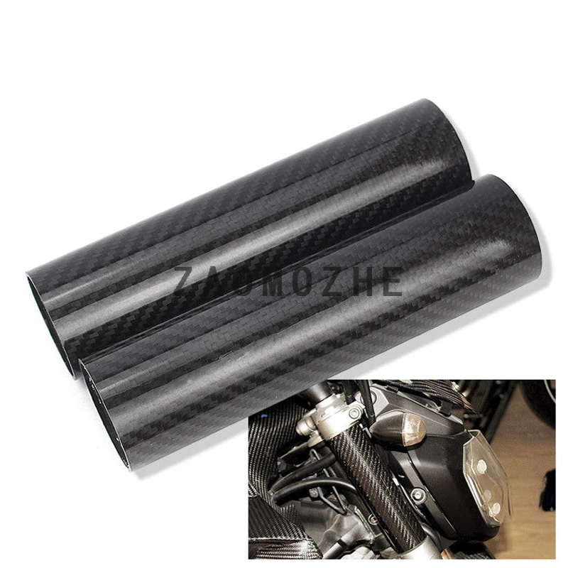 Мотоцикл из настоящего углеродного волокна передняя вилка трубка слайдер Крышка