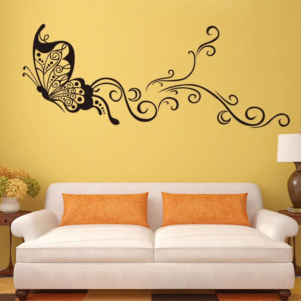 New Arrival Home decoration Butterfly Flower design Waterproof Removable Wall sticker | Дом и сад