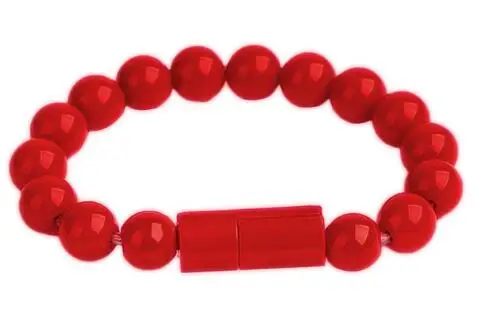 Red Micro USB2.0 креативный USB кабель синхронизации данных и зарядки браслет из бисера зарядное устройство чистый цвет для IPhone Android 8pin type C для samsung - Тип штекера: Red