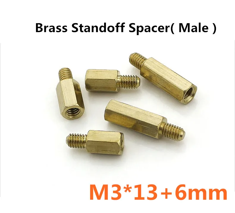 Новое лучшее продвижение 500 шт./лот латунь противостояние прокладка M3 x 13 Male + 6 мм