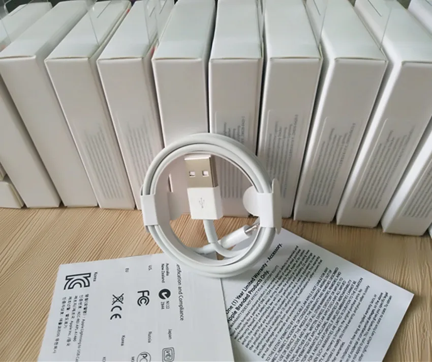 10 шт./лот, AAAAA 1 м/3 фута E75 чип OD: 3,0 мм кабель для передачи данных USB зарядное устройство Foxconn для iphone 5 6 6s 7 Plus 8 X в розничной упаковке
