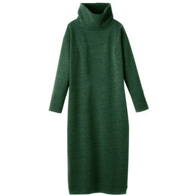 Женское утепленное платье с длинным рукавом длинное размера плюс 5XL 6XL зима осень