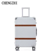 chengzhi 20 24 26 29aluminum frame rolling luggage travel suitcase hardside men travel bags women password suitcase wheels