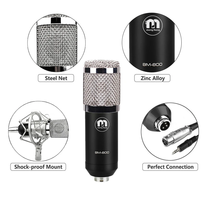 BM 800 микрофон Professional конденсаторный bm800 стенд Pop штатив с фильтром для микрофона