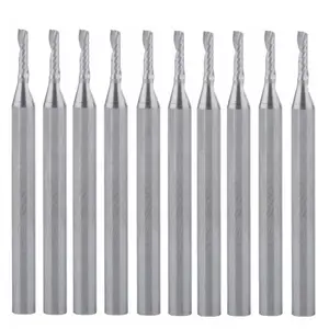 Твердосплавные режущие инструменты с одной канавкой 3,175*1,5*6 мм, концевые фрезы для гравировки МДФ, акрила, доски, 10 шт.