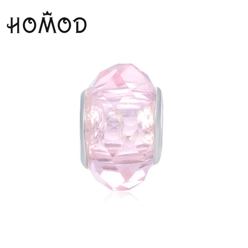 HOMOD 1 шт. с большим отверстием, 11 разноцветные хрустальные бусы, подходят для Pandora, многогранные секции, подвески, подходит для европейского бренда, очаровательный браслет, ювелирные изделия - Окраска металла: 9