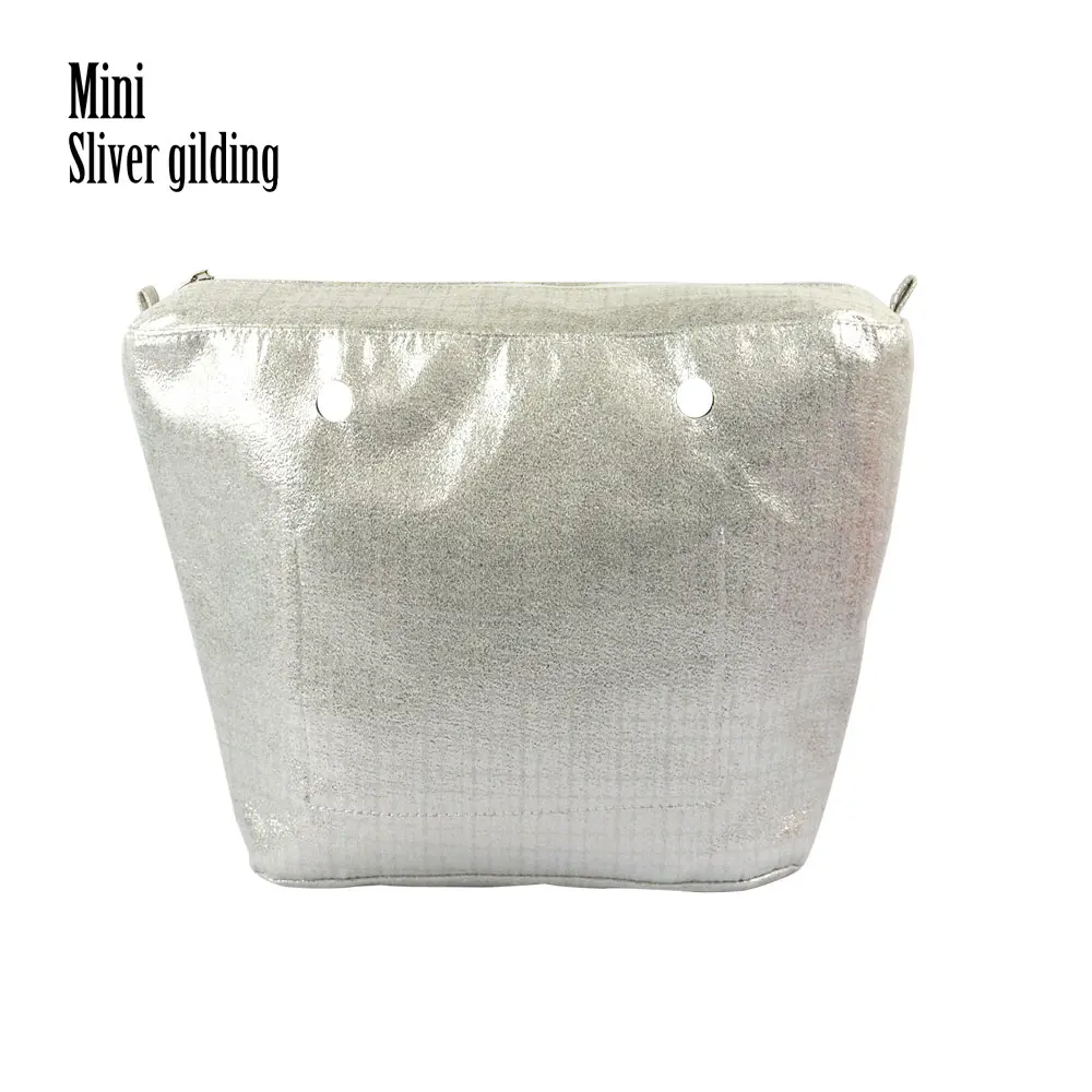 mini silver huntfun 1 штука позолоченная водонепроницаемая внутренняя подкладка Obag красочная вставка для классического мини O сумки женские сумки через плечо сумки - Цвет: mini silver