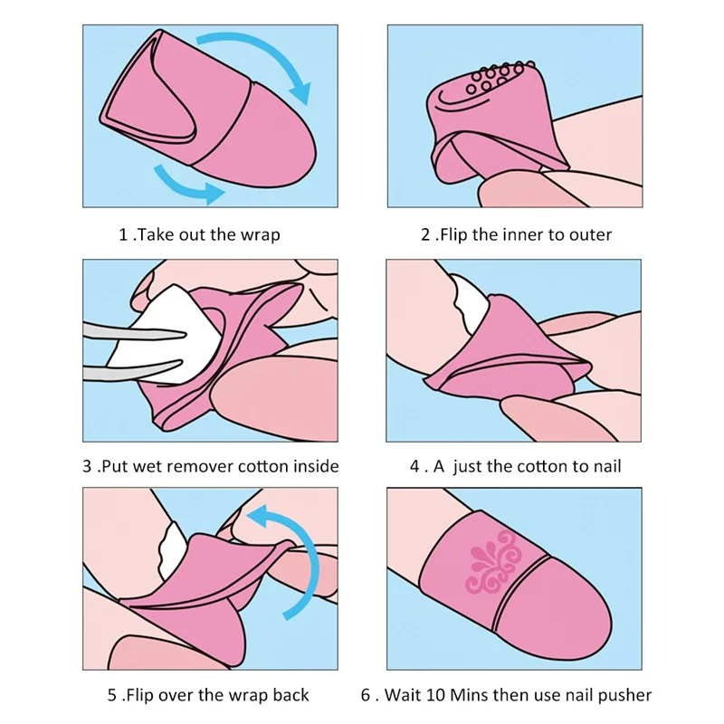 5 шт. кончики для дизайна ногтей средство снятия УФ гель лака обертывание
