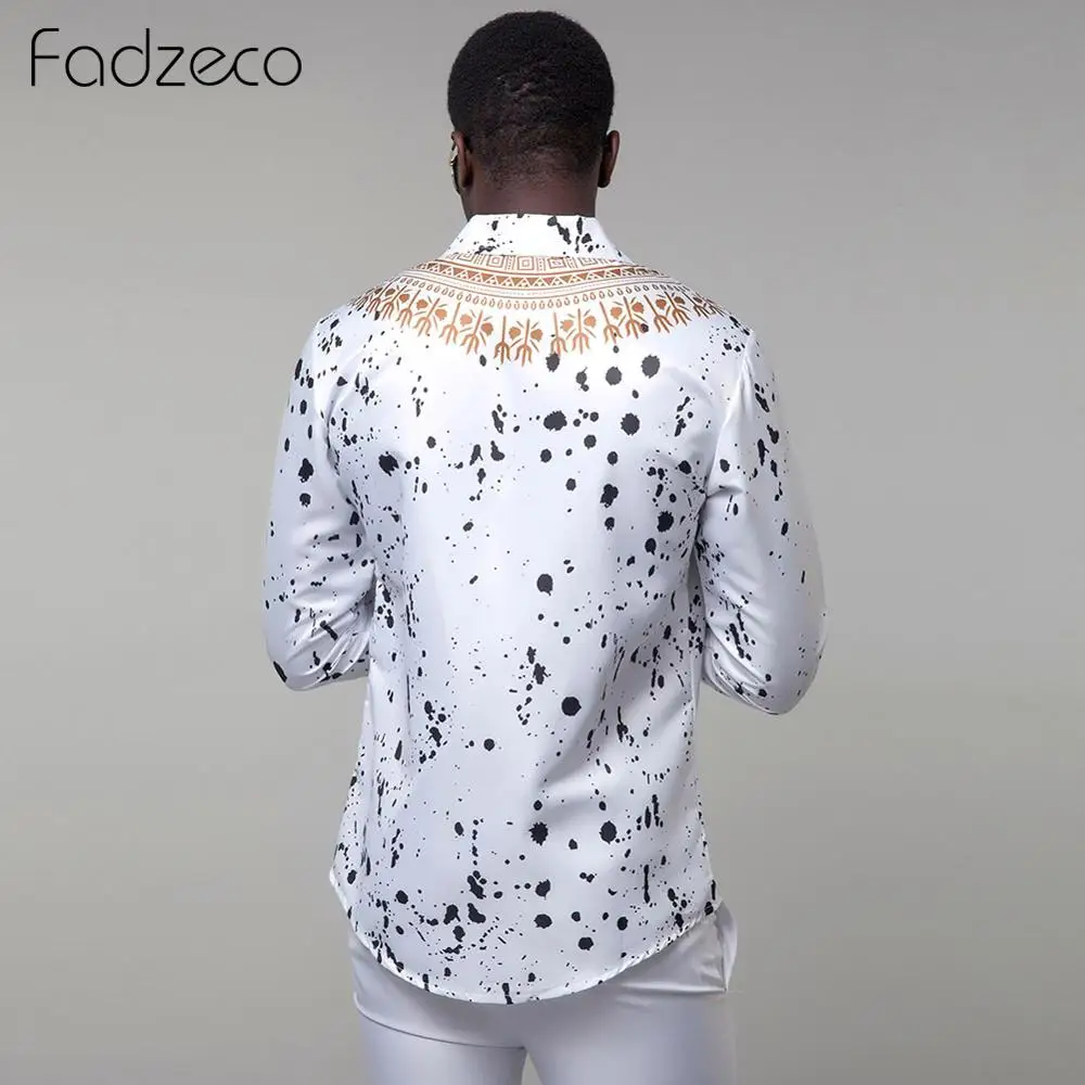 Летняя формальная рубашка Fadzeco с Африканским принтом Мужская Дашики племенная