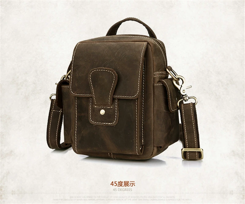 2016 винтажная мужская сумка через плечо из натуральной кожи маленькая кожаная