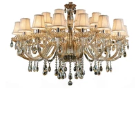 crystal chandelier luxury led chandeliers vintage gold hanging lamp modern classic fixture with fabric crystals lustre salon