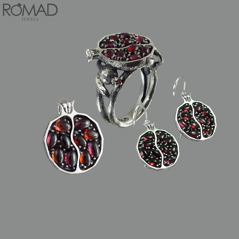 ROMAD Натуральный камень ожерелья для Для женщин Нержавеющая сталь ожерелья «Гранат» каменная подвеска с красным кристаллом Винтаж Свадебные украшения R5