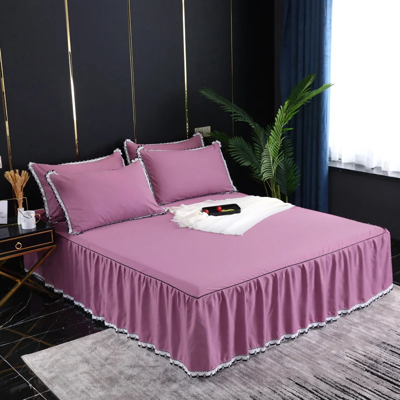 Однотонная гофрированная кровать сверхмягкая легкая комплект из трех предметов