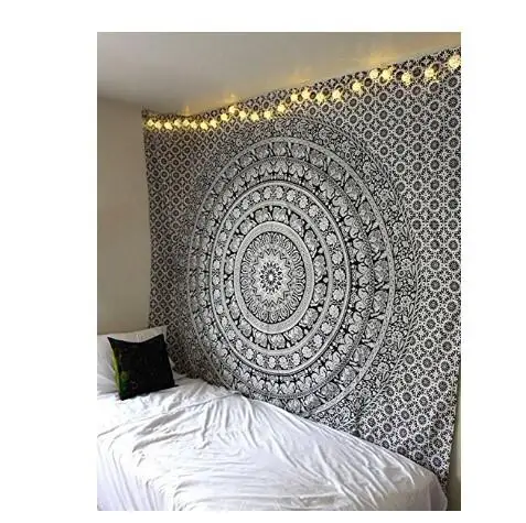 Большой Мандала индийский гобелен настенный богемный пляжный коврик и пoлиэстeр