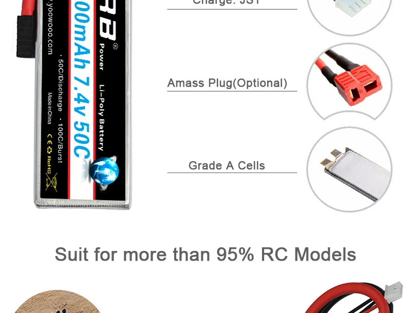 HRB Lipo 2S батарея 5000mah 7,4 V T Deans XT60 TRX XT90 EC5 50C для Traxxas Багги автомобили грузовик гоночные дроны лодка RC части