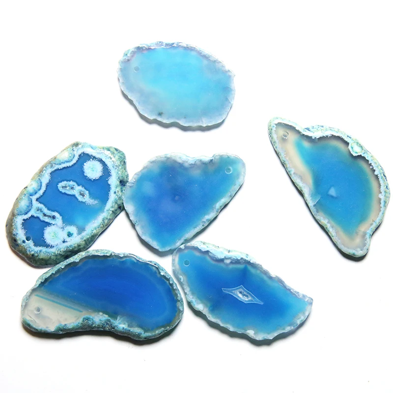 Голубой агат нерегулярный срез фон для стены украшение дома DIY минеральный