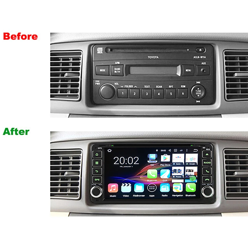 Sinairyu 4 г Android 6.0 2 DIN автомобильный DVD GPS для Toyota Terios Corolla Старый Camry Prado RAV4
