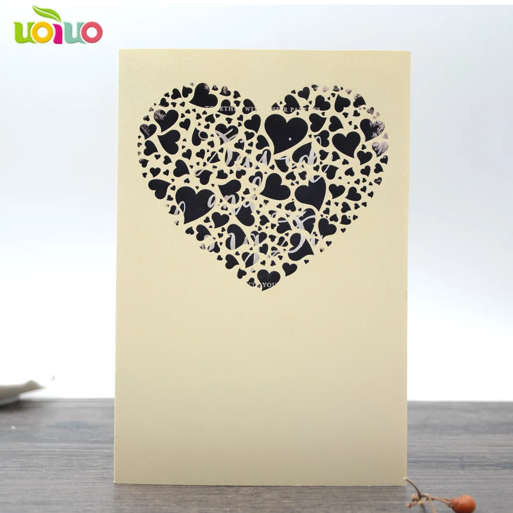 

Wedding decoration supply newest ivory paper customize size lace laser cut wedding invitation card elegent handmade invitations